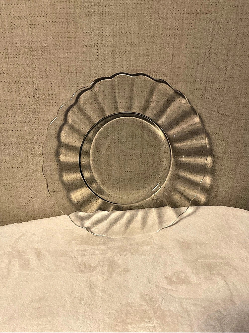 Clear Scalloped Glass Serving Dish